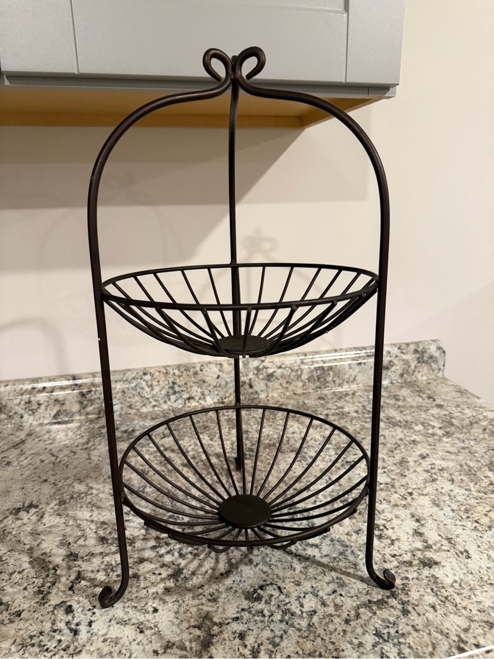 Two-Tier Metal Fruit/Display Stand in Dark Bronze